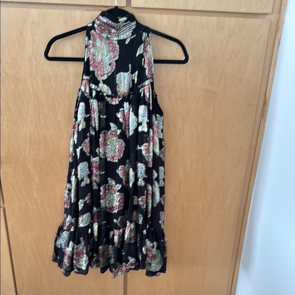 Maeve Black Floral Halter Dress